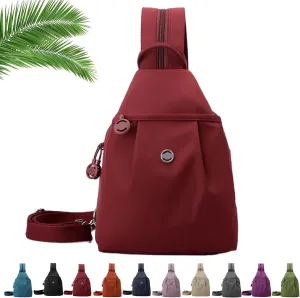 Vovtva Bag, Vovtva Street Lite Chic Versatile Travel Bag, Backpack Chest Bag Double Zipper Large Capacity (Red)