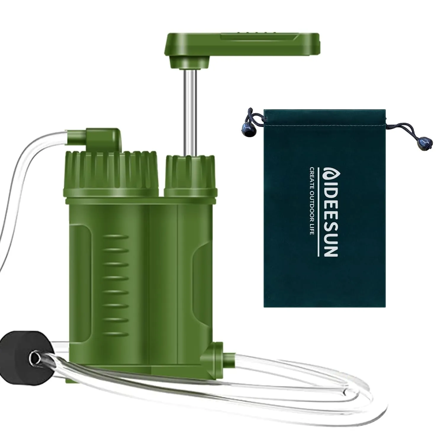 Water Filter Camping Emergency Portable, Hand Pump Water Purifier, Hiking Backpacking for Personal Preparedness Survival Gear Travel Essentials Survival Kits High Precision Large Flow