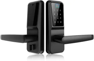 Waterproof Outdoor Fingerprint Lock APP Code Keyless Smart Lock Electronic Door Lock for Aluminum Door/Iron Gate (Color : A, Size : 147)