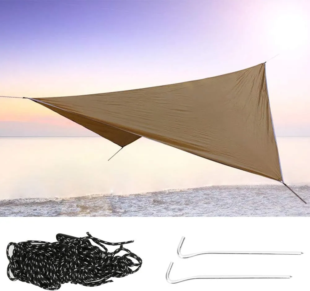 Waterproof Sun Proof Outdoor Camping Awning, Durable Polyester Fabric Ground Mat for Tents and Hammocks, Essential Camping Supplies