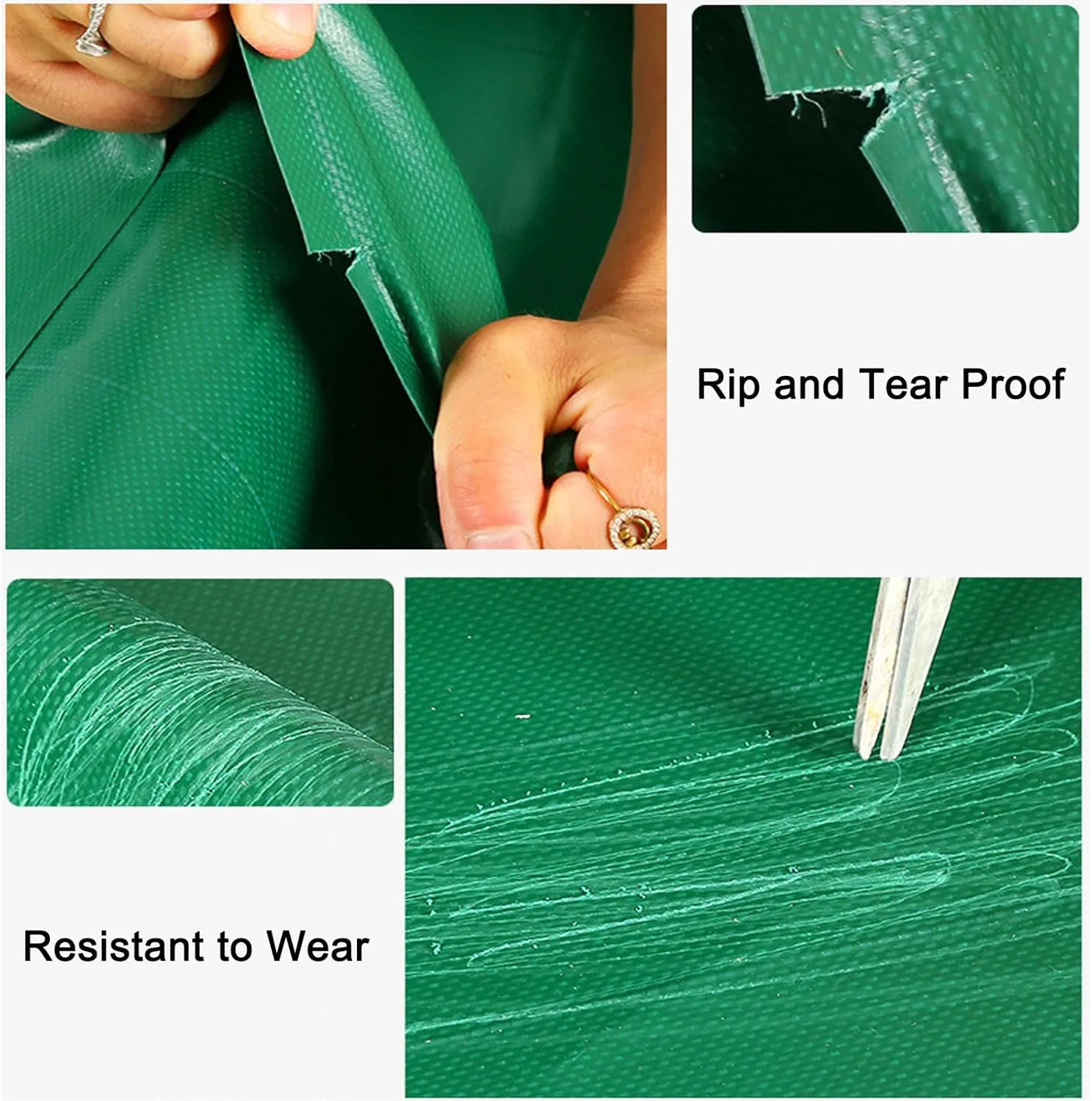 Waterproof Tarpaulin 13.12x16.40ft, PVC Waterproof Coated Heavy Duty Tarp Cover, UV Resistant Tarpaulin with Grommets and Reinforced Edges, for Garden Furniture, Pool