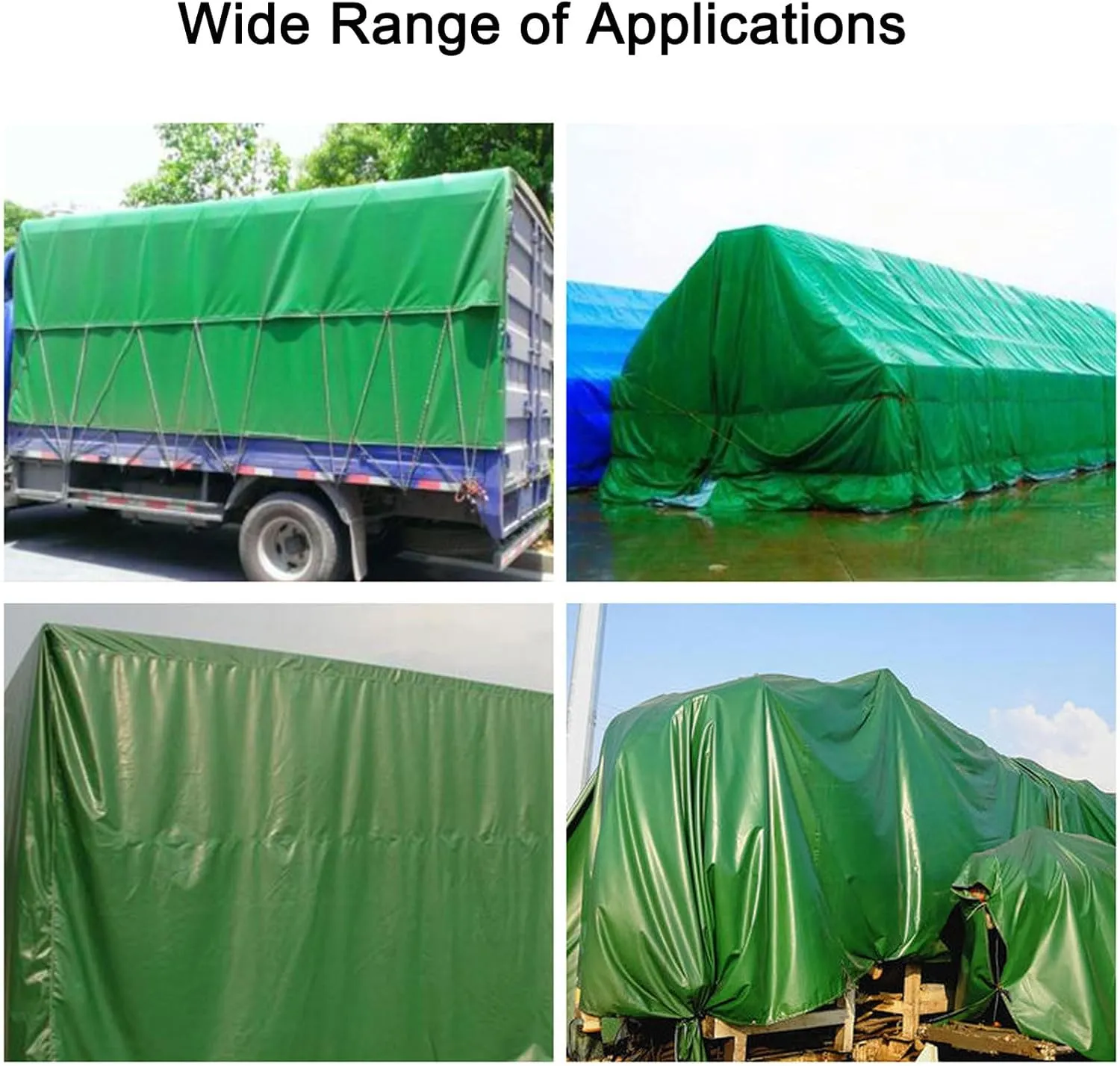 Waterproof Tarpaulin 13.12x16.40ft, PVC Waterproof Coated Heavy Duty Tarp Cover, UV Resistant Tarpaulin with Grommets and Reinforced Edges, for Garden Furniture, Pool