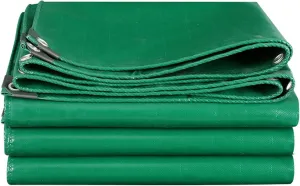 Waterproof Tarpaulin 13.12x16.40ft, PVC Waterproof Coated Heavy Duty Tarp Cover, UV Resistant Tarpaulin with Grommets and Reinforced Edges, for Garden Furniture, Pool