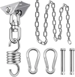 weiatas Hammock Chair Hanging Hardware Kit with Chain and Spring, Heavy Duty Porch Swing Hanger, 360 Swivel Ceiling Hooks for Punching Bag,Gym (Expansion Bolt)