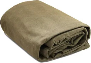 WHITEDUCK Canvas Tarp 18 oz. Heavy Duty Waterproof UV Resistant, Rustproof Grommets, Industrial & Commercial Use Cloth Tarp (Cut Size: 12'x16', Finished Size: 11'6"x15'6", Olive Drab)…
