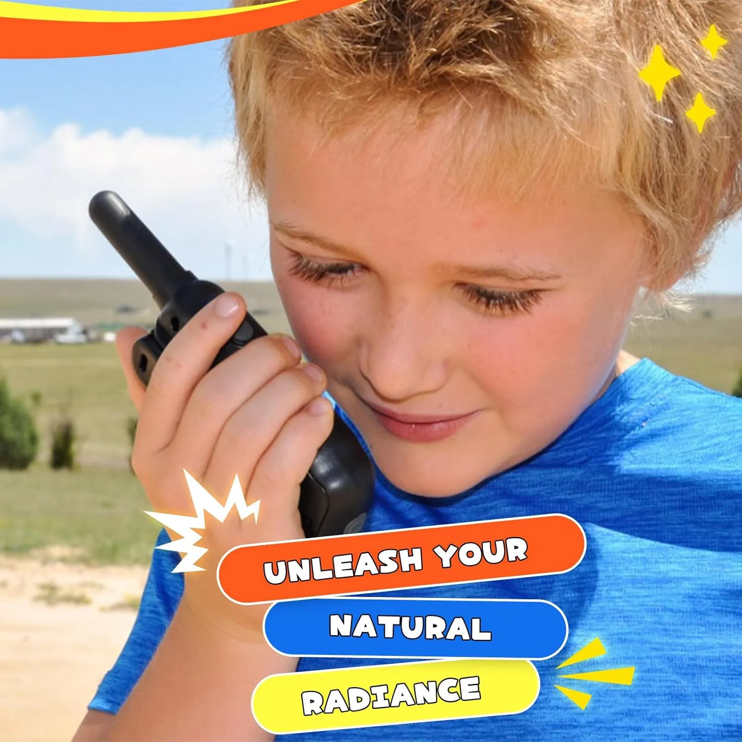 Wishouse Walkie Talkies for Kids Rechargeable Long Range, Xmas Birthday Gift for Boys Girls 4 5 6 7 8 9 10 Year Old, Hiking Camping Gear Games Toys Ideas with Flashlight, VOX, Easy to Use, 4 Pack