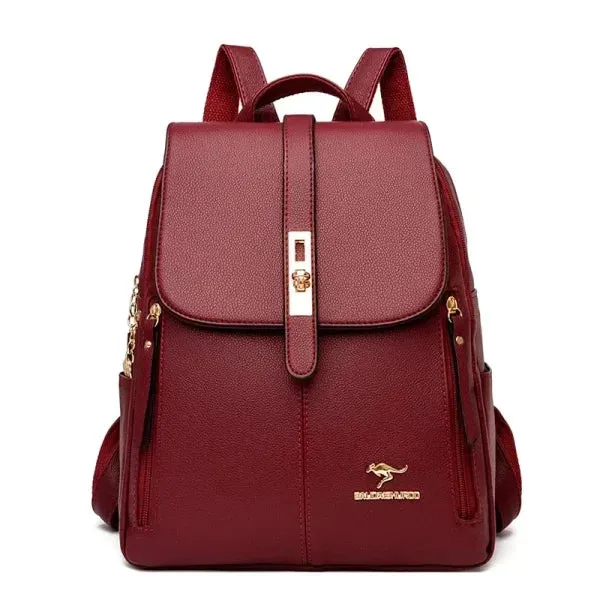 Women’s Large-Capacity Leather Backpack - Vintage Travel Rucksack