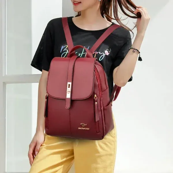 Women’s Large-Capacity Leather Backpack - Vintage Travel Rucksack