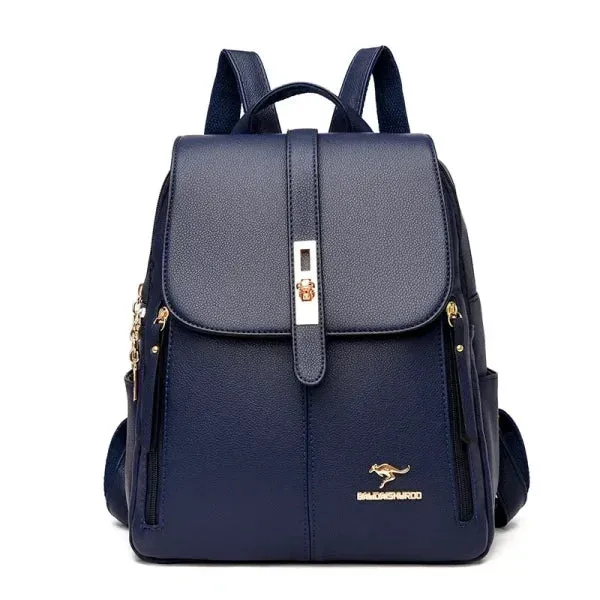 Women’s Large-Capacity Leather Backpack - Vintage Travel Rucksack