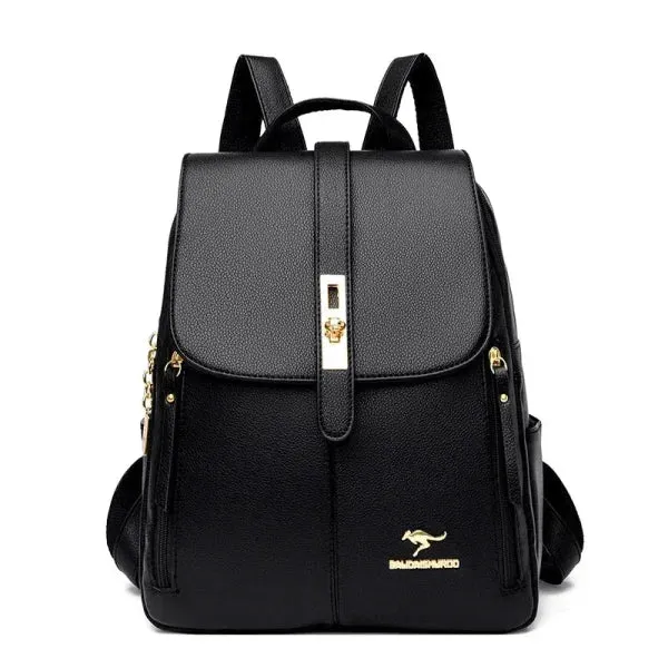 Women’s Large-Capacity Leather Backpack - Vintage Travel Rucksack