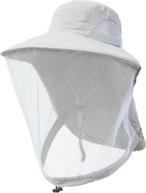 Womens Sun Hat Outdoor UV Protection Wide Brim Fishing Hat with Ponytail Hole Neck Flap for Beach Hiking Camping