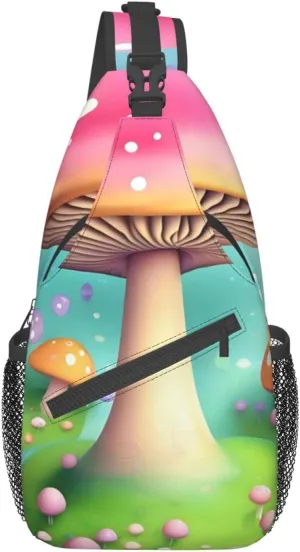 Wonderful Little Mushrooms Pattern Outdoor Hiking Backpack > Suitable For Men And Women Riding Strong And Sturdy High Storage Capacity Daily Travel