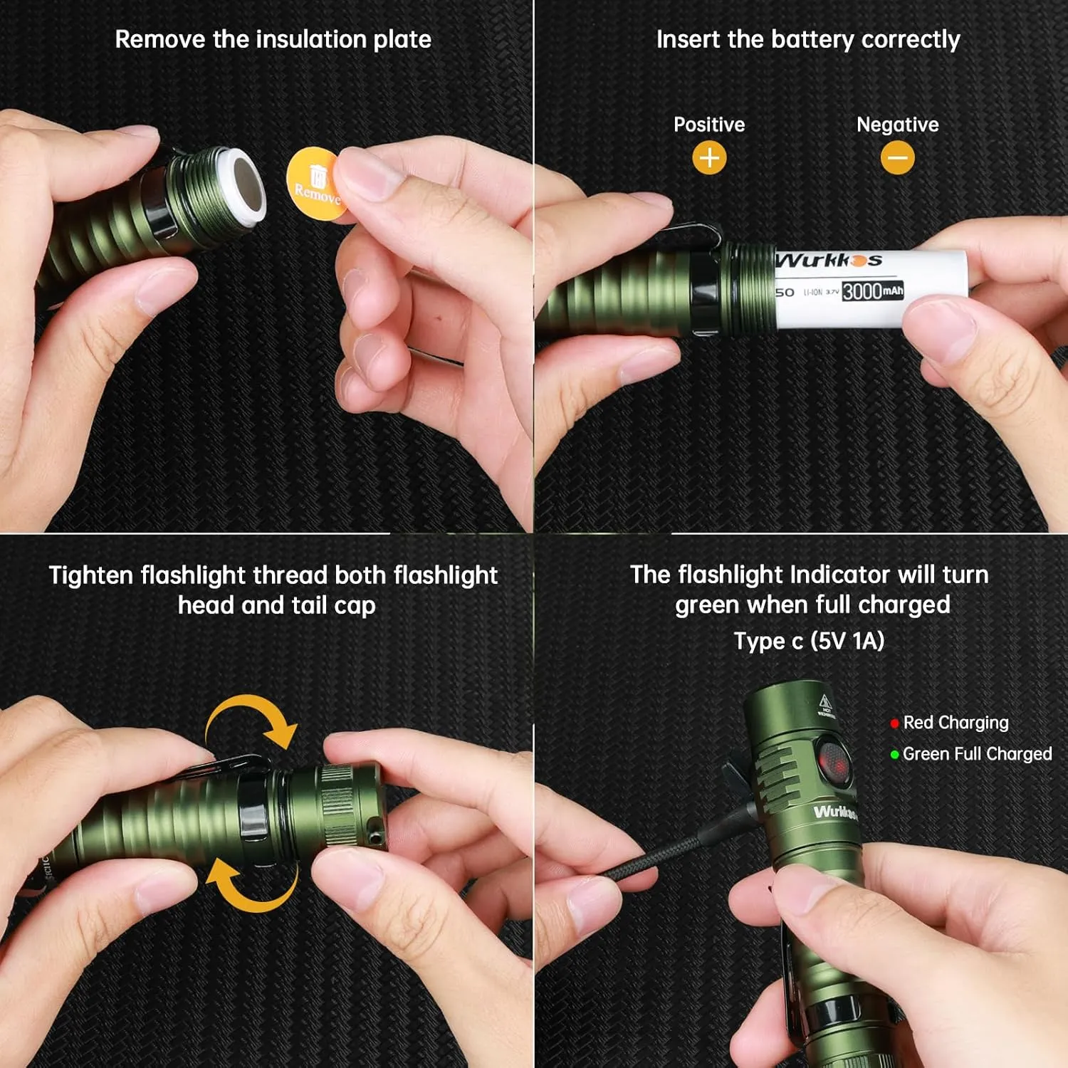 Wurkkos FC11C LED Flashlights Rechargeable -Small Powerful EDC Flashlight 90CRI 1200 High Lumen, IP68 Waterproof,Magnetic Tailcap,155M Beam Distance for Garden Dog Walking Emergency(Green 4000K)