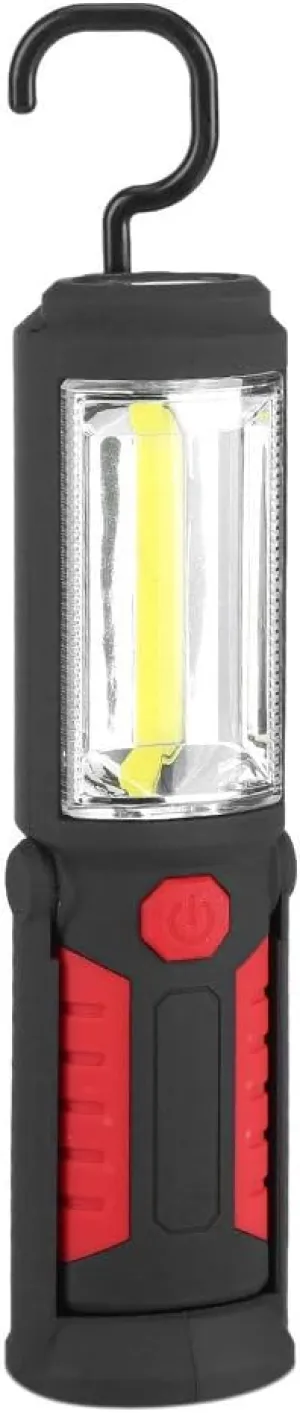 Xinwoer COB LED Flashlight COB Work Light, Rotating Base and Hanging Hook COB Emergency Light, Hiking Household Tool for Camping Emergency Light(red)