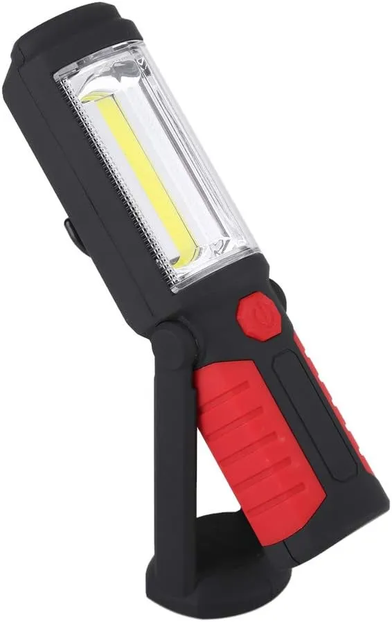 Xinwoer COB LED Flashlight COB Work Light, Rotating Base and Hanging Hook COB Emergency Light, Hiking Household Tool for Camping Emergency Light(red)