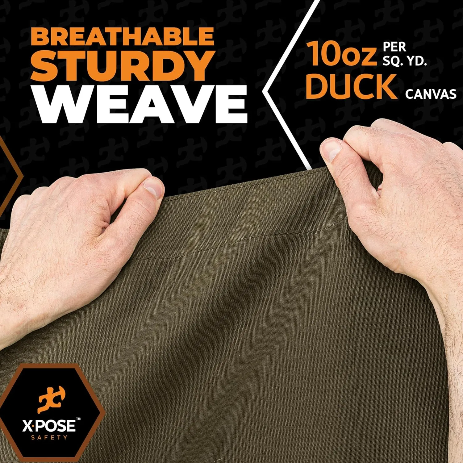 Xpose Safety Canvas Tarp - 10oz Olive Drab Canvas Tarps Heavy Duty Water Resistant with Brass Grommets- Multipurpose Outdoor Tarpaulin for Camping, Canopy, Trailer, Equipment Cover 10' x 14'