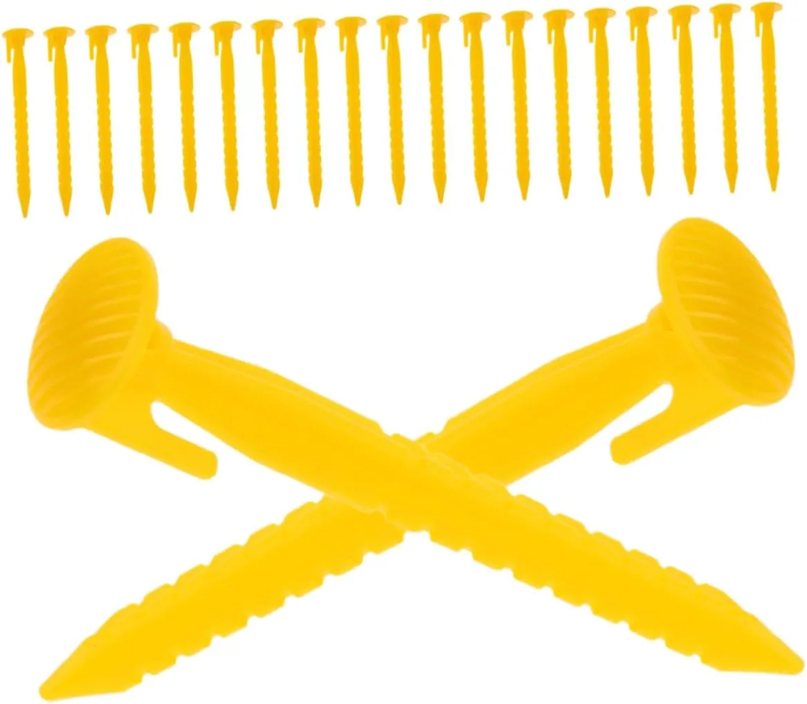 YARNOW 36pcs Heavy Duty Plastic Tent Nails Beach Tent Accessories for Camping Tarp Ground Stake Reusable Landscape Pegs