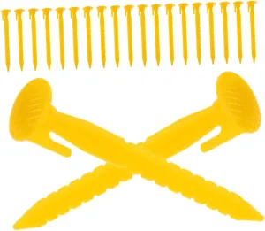 YARNOW 36pcs Heavy Duty Plastic Tent Nails Beach Tent Accessories for Camping Tarp Ground Stake Reusable Landscape Pegs