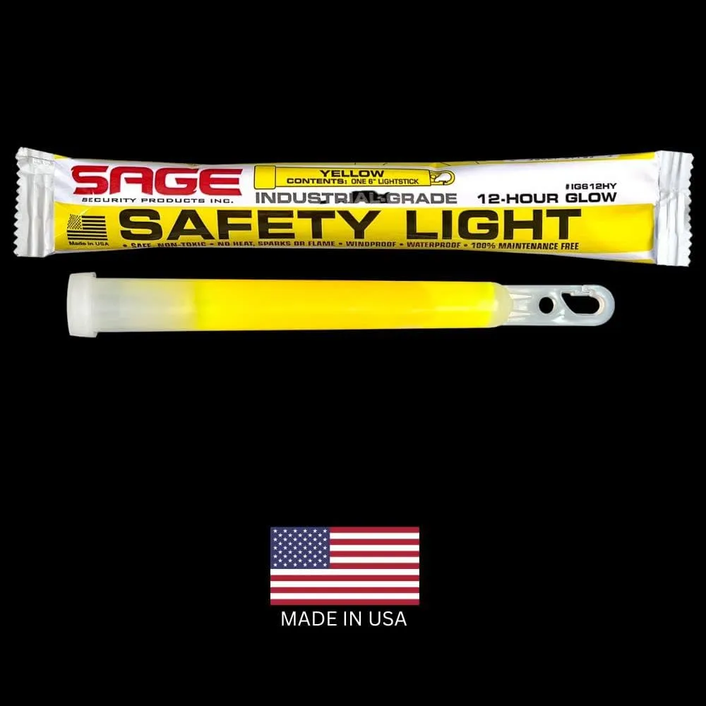 Yellow Emergency Safety Glow Sticks -50 Pack