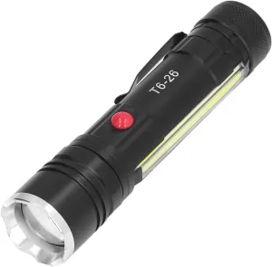 YOUTHINK Small Flashlight USB Charging Waterproof, Zoomable 4 Modes LED Bright Magnetic Flashlight for Camping, Repairing, COB and LED 2 in 1