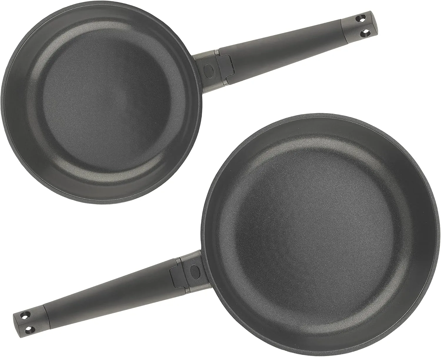 ZAVOR Noir 8 & 10 Inch Skillet Set - Premium Cast Aluminum with Titanium-based Nonstick Ceramic Coating & Removable Handles - Ultra Lightweight - Oven & Induction Ready | Noir Collection