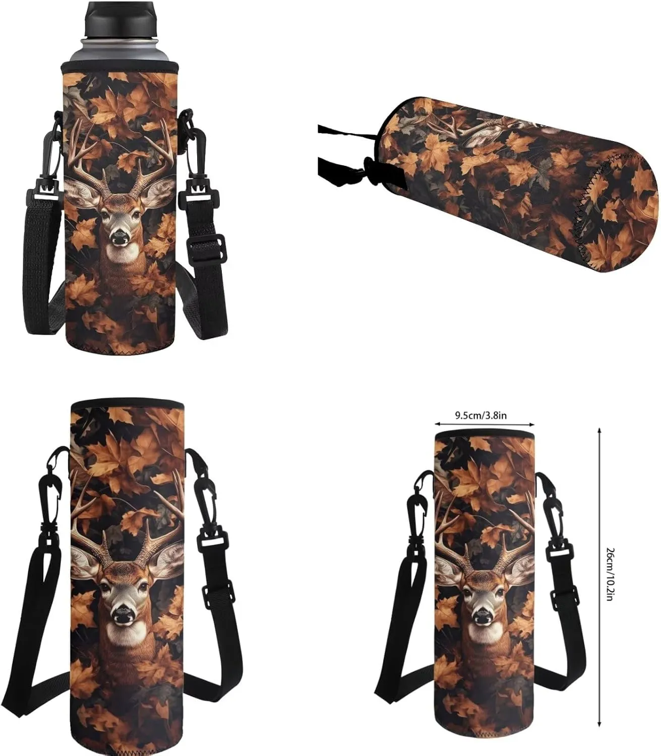 ZFRXIGN Camo Deer Forest Backpack for Girls Back to School Bookbag with Lunch Bag Pencil Case Water Bottle Sleeve Elementary Travel 4 pack Schoolbag Sets Hunting Animal Brown