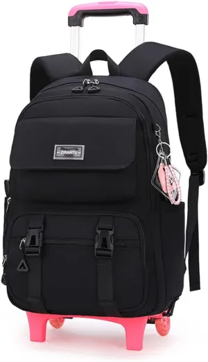 ZHANAO Rolling Backpack Luggage BookBag with Wheels Trolley Bag Wheeled Travel Backpack for Girls & Boys Trolley Bag
