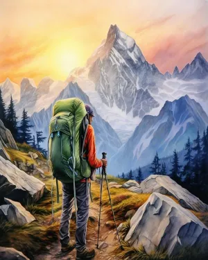 ZMHZMY Paint by Number Kits Mountaineering Trip DIY Digital Canvas Oil Painting Art Decor for Adults Beginner,Students,40x50cm Frameless