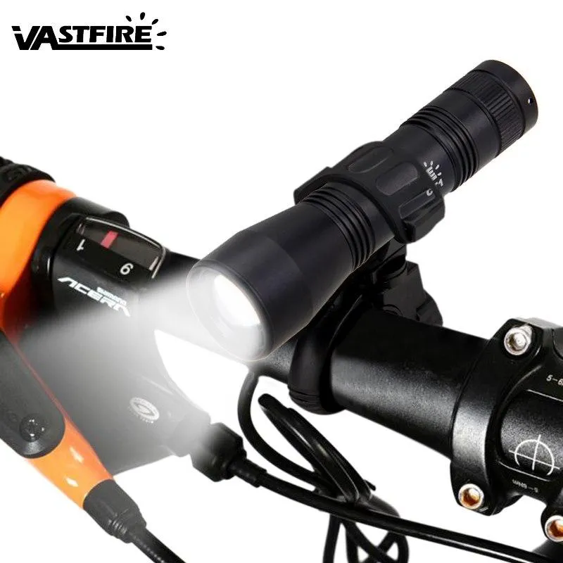 Zoomable Bike Flashlight 5 Modes Bicycle Lamp LED T6  Torch Front Bike Headlight   18650 Battery Charger Bike Mount