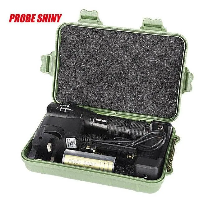 Zoomable Rechargeable XML T6 LED Flashlight Torch  1x 18650 Battery  Charger Flashlight Holder Case Bicycle Light #F40OT22